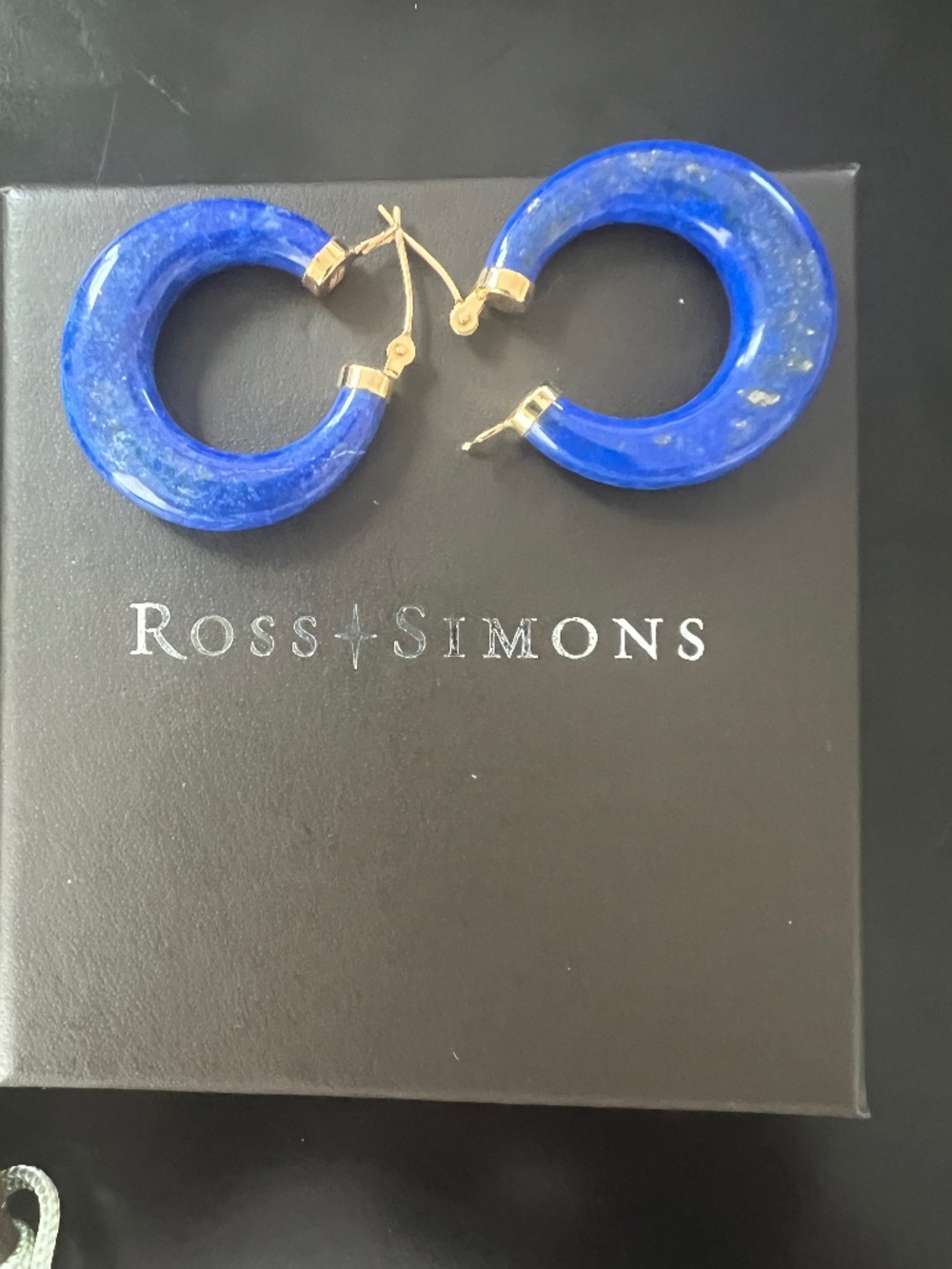 Ross-Simons Vintage Blue Lapis Hoop Earrings
